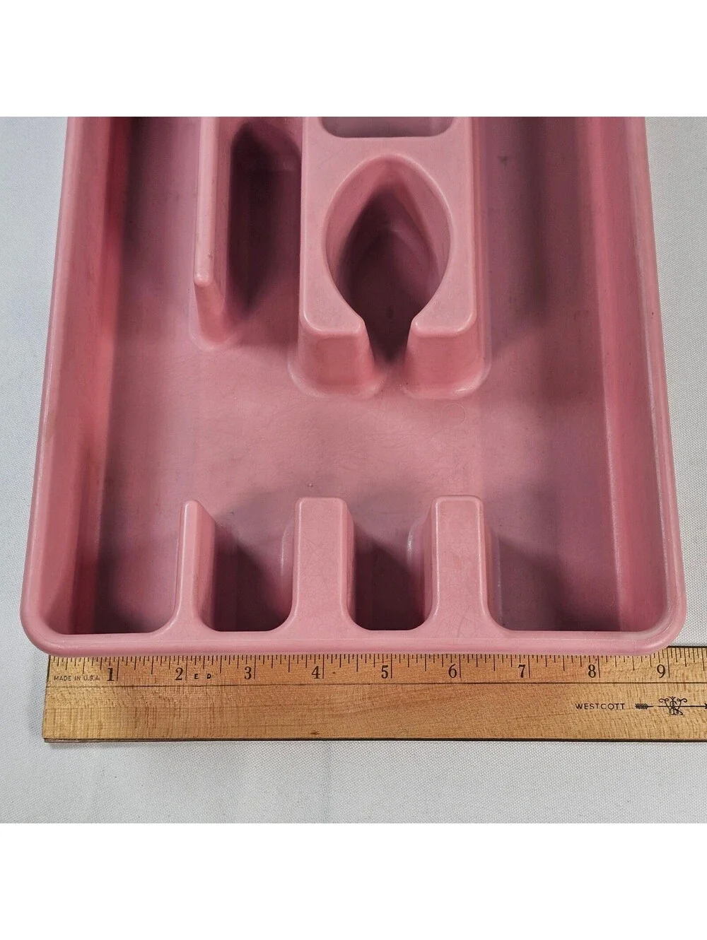 Vintage Rubbermaid Pink Silverware Drawer Organizer Tray 2921 6 Compartment 13x9